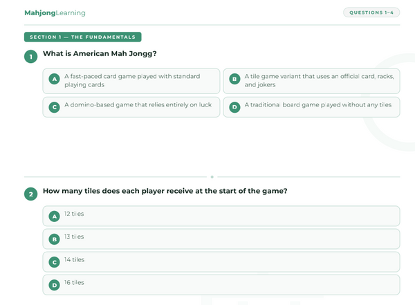 Mahj Learning Quiz